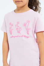 Load image into Gallery viewer, تيشيرت باللون الوردي مطبوع للبنات الصغار