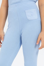 Load image into Gallery viewer, ليغنغز باللون الأزرق مضلع للبنات الصغار