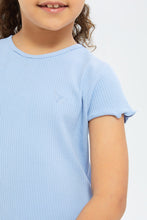 Load image into Gallery viewer, تيشيرت باللون الأزرق للبنات الصغار