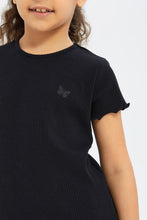 Load image into Gallery viewer, تيشيرت باللون الأسودللبنات الصغار