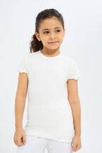 Load image into Gallery viewer, تيشيرت باللون الكريمي للبنات الصغار