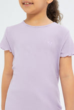 Load image into Gallery viewer, تيشيرت باللون البنفسجي للبنات الصغار