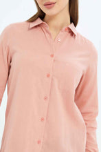 Load image into Gallery viewer, قميص كتان سادة باللون المشمشي للنساء