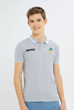 Load image into Gallery viewer, تيشيرت بولو باللون الرمادي للأولاد الكبار