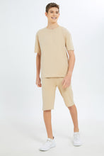 Load image into Gallery viewer, طقم رياضي باللون البيج للأولاد الكبار (قطعيتن)