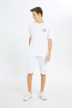 Load image into Gallery viewer, طقم كبير باللون الأبيض للأولاد الكبار (قطعتين)