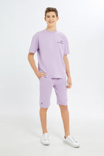 Load image into Gallery viewer, طقم واسع باللون الليلك للأولاد الكبار (قطعتين)