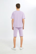 Load image into Gallery viewer, طقم واسع باللون الليلك للأولاد الكبار (قطعتين)