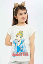 Load image into Gallery viewer, تي شيرت باللون الكريمي مطبوع للبنات