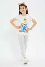 Load image into Gallery viewer, تي شيرت باللون الكريمي مطبوع للبنات