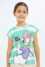 Load image into Gallery viewer, تي شيرت بلون النعناع مطبوع للبنات