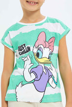 Load image into Gallery viewer, تي شيرت بلون النعناع مطبوع للبنات