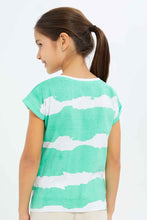 Load image into Gallery viewer, تي شيرت بلون النعناع مطبوع للبنات