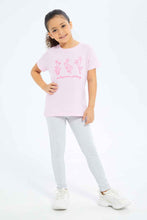 Load image into Gallery viewer, ليجنجز مزين باللون الرمادي للبنات الصغار