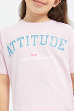 Load image into Gallery viewer, تي شيرت قصير باللون المشمشي للبنات