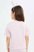 Load image into Gallery viewer, تي شيرت قصير باللون المشمشي للبنات