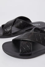 Load image into Gallery viewer, صندل متقاطع باللون الأسود للرجال