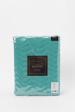 Load image into Gallery viewer, طقم غطاء لحاف مطرز معنقّد مكون من 3 قطع باللون الأزرق المخضر (مقاس كينج)