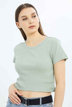 Load image into Gallery viewer, تيشيرت نعناعي قصير للنساء