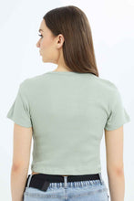 Load image into Gallery viewer, تيشيرت نعناعي قصير للنساء