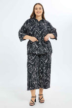 Load image into Gallery viewer, بنطلون واسع باللون الأبيض والأسود للنساء