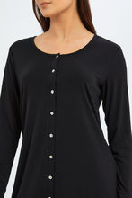 Load image into Gallery viewer, قميص نوم بدانتيل باللون الأسود للنساء