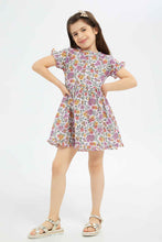 Load image into Gallery viewer, فستان مكشكش باللون الأحمر للبنات