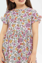 Load image into Gallery viewer, فستان مكشكش باللون الأحمر للبنات