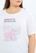 Load image into Gallery viewer, تيشيرت عاجي بطبعة للنساء