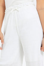 Load image into Gallery viewer, بنطلون مجعد باللون الأبيض للبنات الصغار