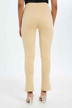 Load image into Gallery viewer, بنطلون بقصة مستقيمة باللون البيج للنساء