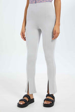 Load image into Gallery viewer, بنطلون بخصر عالي باللون الرمادي للنساء