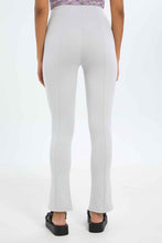 Load image into Gallery viewer, بنطلون بخصر عالي باللون الرمادي للنساء