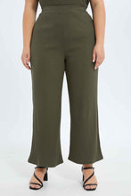 Load image into Gallery viewer, بنطلون زيتي واسع للنساء