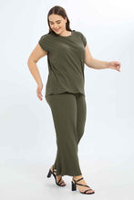 Load image into Gallery viewer, بنطلون زيتي واسع للنساء