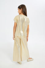 Load image into Gallery viewer, طقم باللون الذهبي للبنات الصغار (قطعتين)