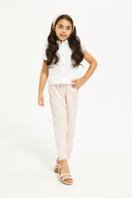 Load image into Gallery viewer, بلوزة بأكمام مكشكشة باللون الأبيض للبنات الصغار