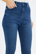 Load image into Gallery viewer, جينز أزرق بخصر عالي للنساء