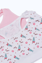 Load image into Gallery viewer, طقم صدرية باللون الأبيض والوردي للبنات الكبار (قطعتين)