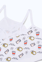 Load image into Gallery viewer, طقم صدرية باللون الأبيض للبنات الكبار (قطعتين)