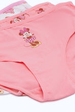 Load image into Gallery viewer, طقم سروال بوكسر بطبعة ميني ماوس باللون الوردي للبنات الصغار (3 قطع)