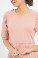 Load image into Gallery viewer, فستان سادة بطبقات باللون الوردي للنساء