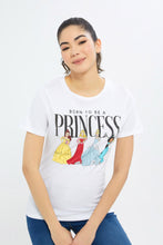 Load image into Gallery viewer, تيشيرت مطبوع باللون الأبيض للنساء