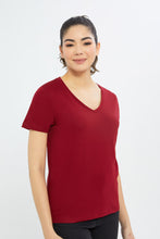 Load image into Gallery viewer, تيشيرت سادة باللون الأحمر للنساء