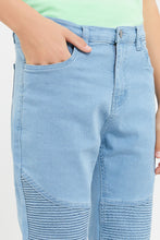 Load image into Gallery viewer, شورت جينز بايكر باللون الأزرق للأولاد الكبار