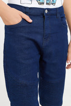 Load image into Gallery viewer, شورت جينز بايكر باللون المحلي للأولاد الكبار