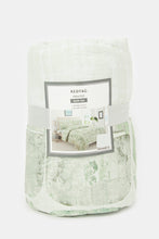 Load image into Gallery viewer, طقم لحاف مطبوع أوراق شجر أخضر مكون من 3 قطع (حجم مزدوج)