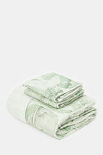Load image into Gallery viewer, طقم لحاف مطبوع أوراق شجر أخضر مكون من 3 قطع (حجم مزدوج)