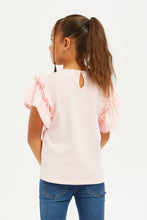 Load image into Gallery viewer, تيشيرت مزين باللون الوردي للبنات الصغار