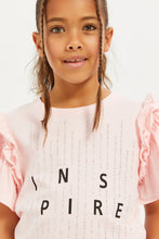 Load image into Gallery viewer, تيشيرت مزين باللون الوردي للبنات الصغار